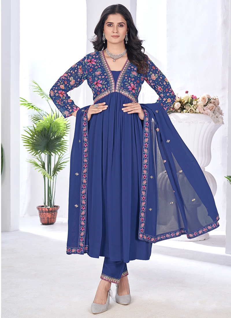 Raani Bandhej Georgette Anarkali Suit (Set of 3)